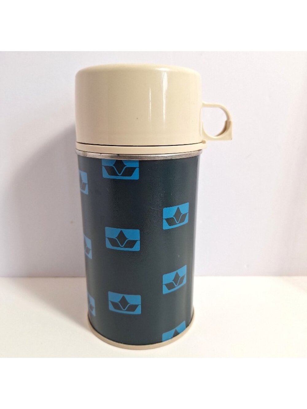 King Seeley Thermos Blue Crown Pattern 6.5 Inch Vintage - Picture 1 of 8